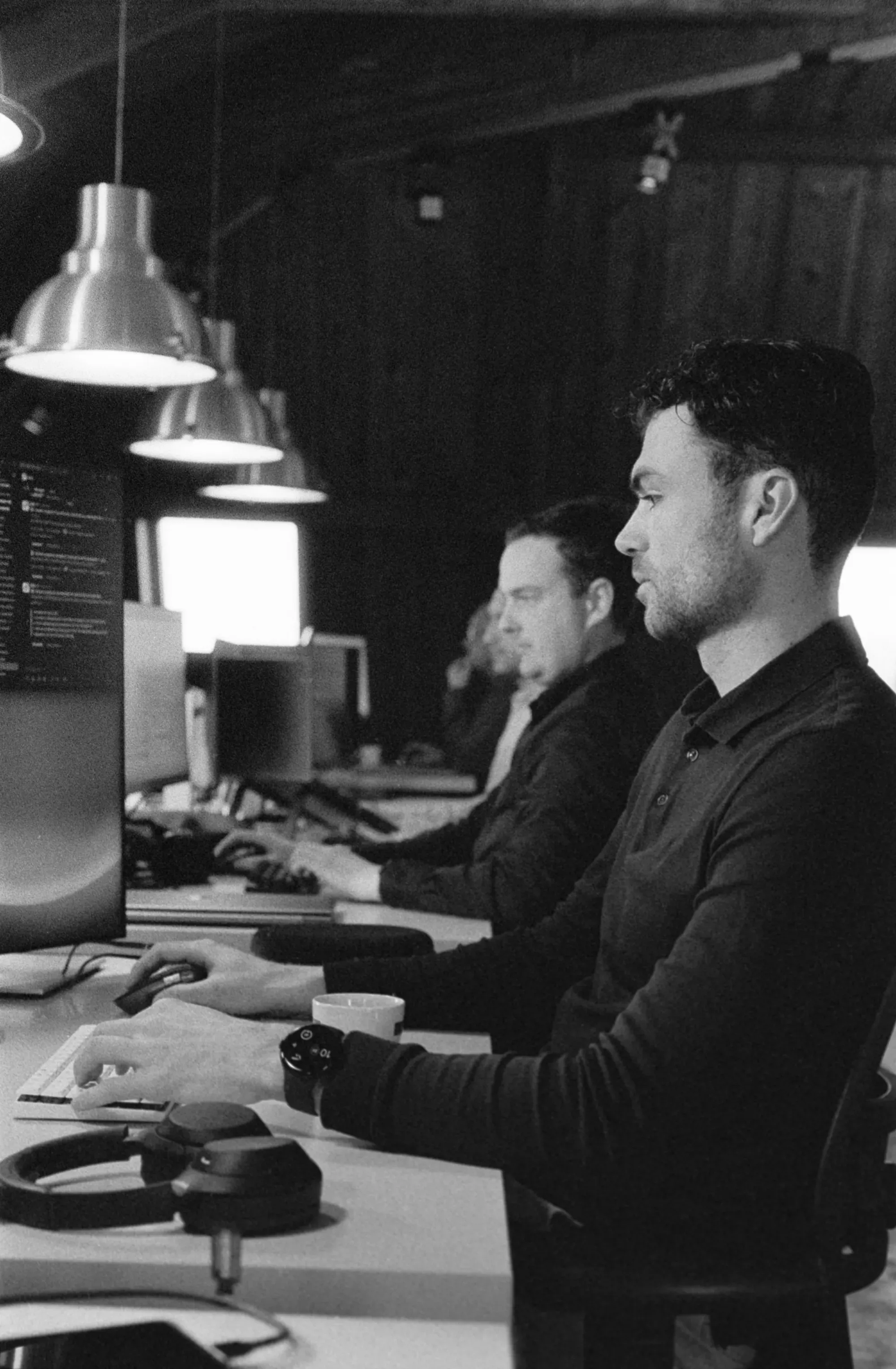 Colleague working behind computer