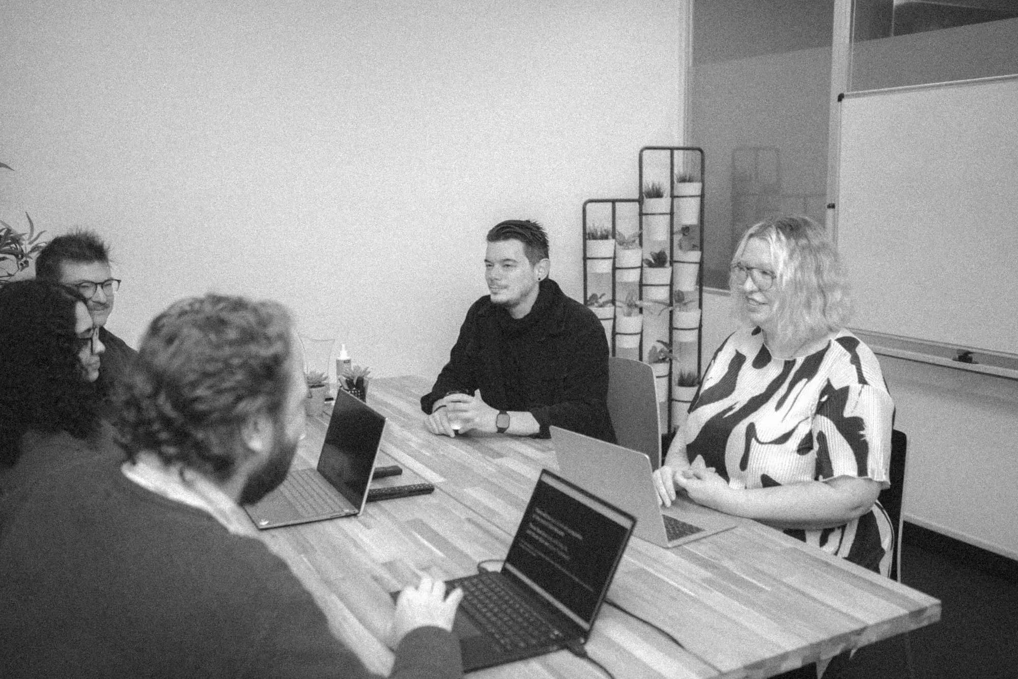Colleagues in team meeting